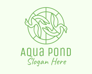 Pond - Green Swan Circle logo design