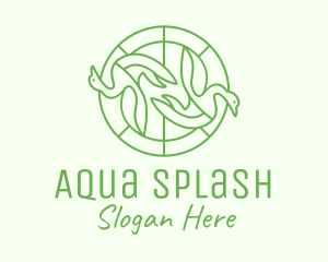Swim - Green Swan Circle logo design