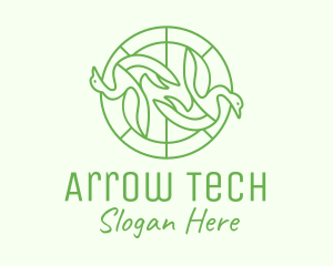 Green Swan Circle logo design