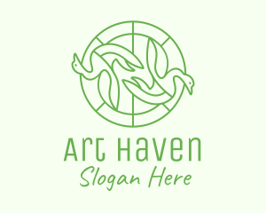 Green Swan Circle logo design