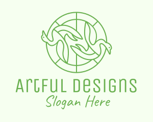 Green Swan Circle logo design