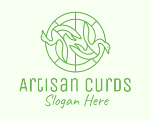 Green Swan Circle logo design