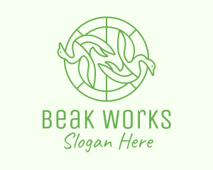 Beak - Green Swan Circle logo design