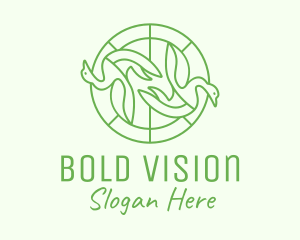 Green Swan Circle logo design