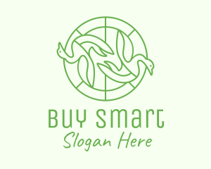 Green Swan Circle logo design