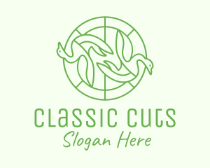 Green Swan Circle logo design