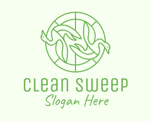 Green Swan Circle logo design