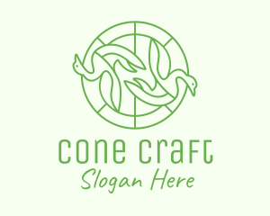 Green Swan Circle logo design