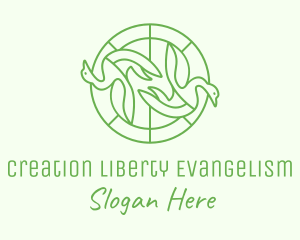 Green Swan Circle logo design