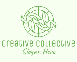 Green Swan Circle logo design