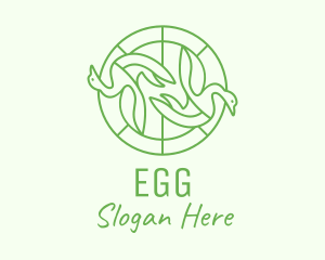 Wings - Green Swan Circle logo design