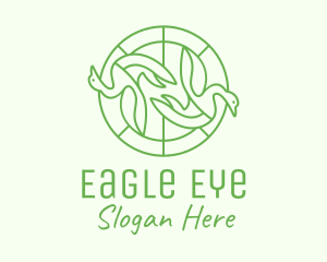 Green Swan Circle logo design