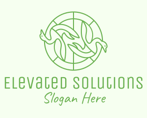 Green Swan Circle logo design