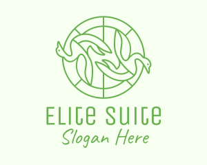 Green Swan Circle logo design