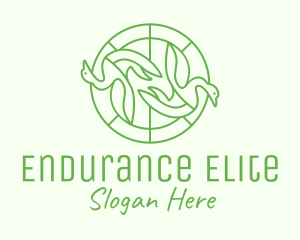 Green Swan Circle logo design