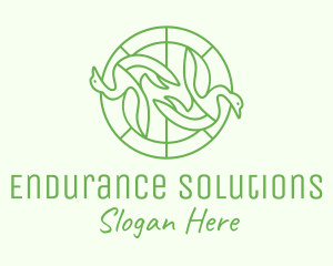 Green Swan Circle logo design