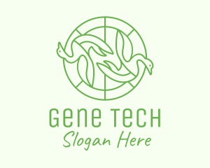 Green Swan Circle logo design