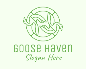 Goose - Green Swan Circle logo design