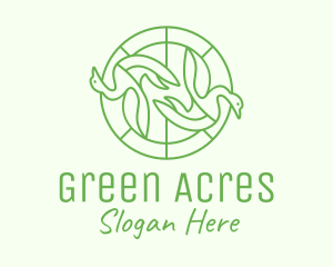 Green Swan Circle logo design