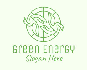 Green Swan Circle logo design