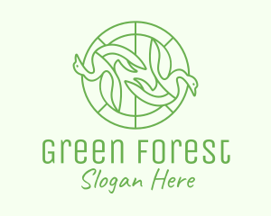 Green Swan Circle logo design