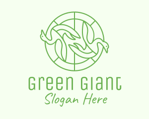 Green Swan Circle logo design