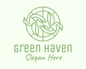 Green Swan Circle logo design