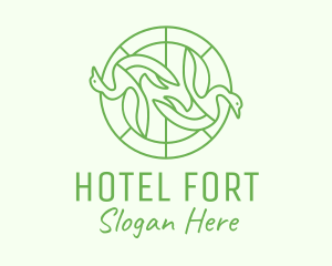 Green Swan Circle logo design