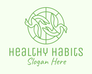 Green Swan Circle logo design