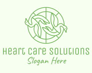 Green Swan Circle logo design