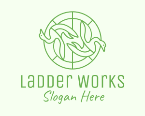 Green Swan Circle logo design