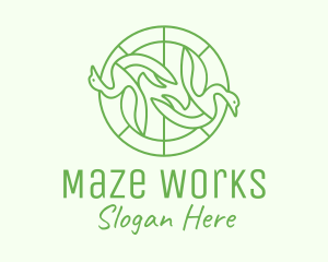 Green Swan Circle logo design