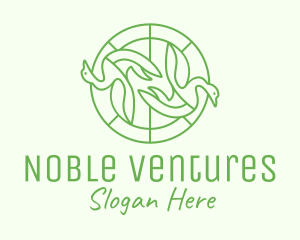 Green Swan Circle logo design