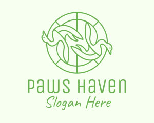 Green Swan Circle logo design