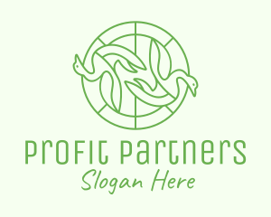 Green Swan Circle logo design