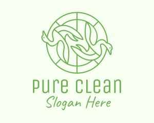 Green Swan Circle logo design