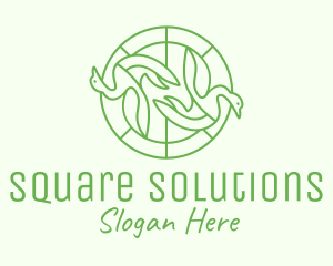 Green Swan Circle logo design