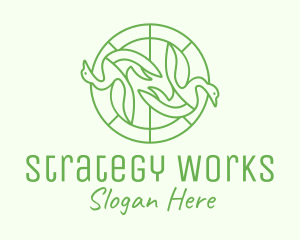 Green Swan Circle logo design