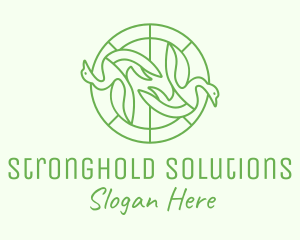 Green Swan Circle logo design