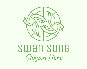 Swan - Green Swan Circle logo design