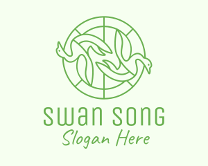 Green Swan Circle logo design