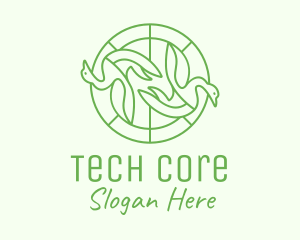 Green Swan Circle logo design