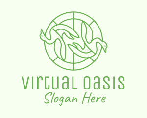 Green Swan Circle logo design