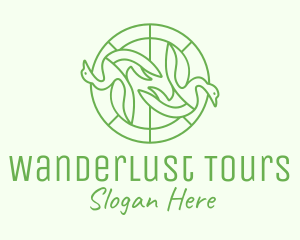 Green Swan Circle logo design