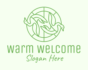 Green Swan Circle logo design