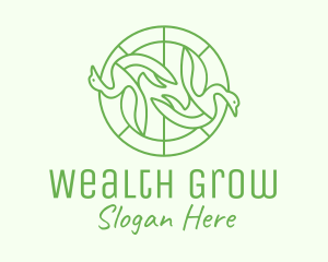 Green Swan Circle logo design