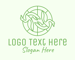 Swan - Green Swan Circle logo design