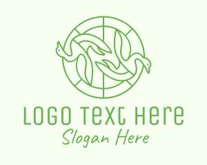 Aviary - Green Swan Circle logo design