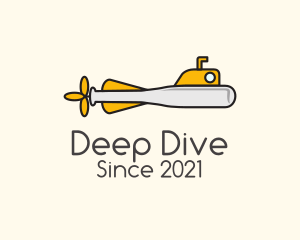 Dive - Underwater Bat Submarine logo design