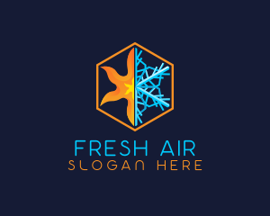 Snowflake Heating Ventilation logo design